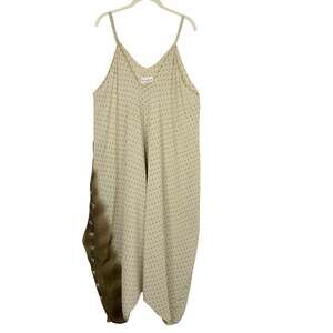 Kantha bae jumpsuit v-neck, billowy legs, size One, adjustable straps, bohemian